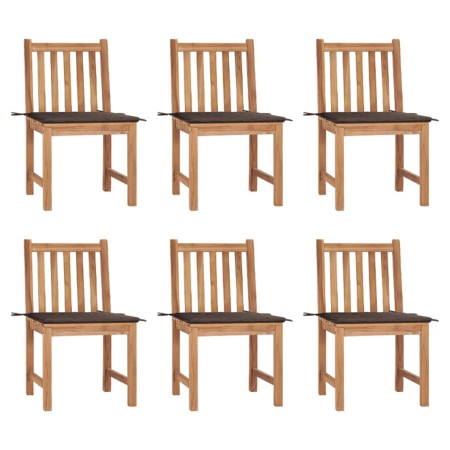 Gartenstühle 6 Einheiten mit Kissen aus massivem Teakholz von vidaXL, Gartenstühle - Ref: Foro24-3073123, Preis: 692,71 €, Ra...