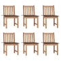 Gartenstühle 6 Einheiten mit Kissen aus massivem Teakholz von vidaXL, Gartenstühle - Ref: Foro24-3073123, Preis: 692,71 €, Ra...