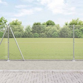 Reja con postes Plateado 1.2 x 25 m Acero