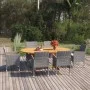 7-teiliges Garten-Esszimmerset aus synthetischem Rattangrau von vidaXL, Gartensets - Ref: Foro24-3070756, Preis: 694,65 €, Ra...