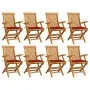 Garden chairs 8 units solid teak wood with red cushions by vidaXL, Garden chairs - Ref: Foro24-3072895, Price: 640,54 €, Disc...
