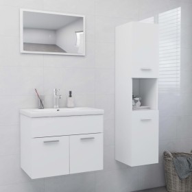 Weißes Badezimmermöbelset aus Holzwerkstoff von vidaXL, Badezimmermöbel - Ref: Foro24-3071405, Preis: 264,65 €, Rabatt: %