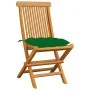Sillas de jardín 8 uds madera maciza de teca con cojines verdes de vidaXL, Sillas de jardín - Ref: Foro24-3072937, Precio: 46...