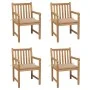 4 Stk. Gartenstühle aus massivem Teakholz mit beigen Kissen von vidaXL, Gartenstühle - Ref: Foro24-3073007, Preis: 589,83 €, ...