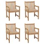 4 Stk. Gartenstühle aus massivem Teakholz mit beigen Kissen von vidaXL, Gartenstühle - Ref: Foro24-3073007, Preis: 615,60 €, ...