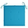 Sillas de jardín 4 uds madera maciza de teca con cojines azules de vidaXL, Sillas de jardín - Ref: Foro24-3073008, Precio: 56...