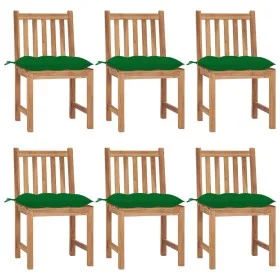 Garden chairs, 6 units, solid teak wood with cushions. by vidaXL, Garden chairs - Ref: Foro24-3073135, Price: 678,06 €, Disco...