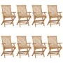 Garden chairs 8 pcs solid teak wood with beige cushions by vidaXL, Garden chairs - Ref: Foro24-3072907, Price: 630,98 €, Disc...