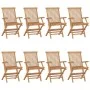 Garden chairs 8 pcs solid teak wood with beige cushions by vidaXL, Garden chairs - Ref: Foro24-3072907, Price: 630,98 €, Disc...