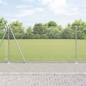 Reja con postes Plateado 1.2 x 50 m Acero