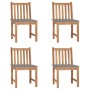 Gartenstühle 4 Einheiten aus massivem Teakholz mit Kissen von vidaXL, Gartenstühle - Ref: Foro24-3073089, Preis: 466,50 €, Ra...