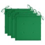 Gartenstühle 4 Stück aus massivem Teakholz mit grünen Kissen von vidaXL, Gartenstühle - Ref: Foro24-3073009, Preis: 607,64 €,...