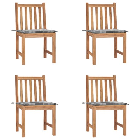 Garden chairs, set of 4, made of solid teak wood with cushions. by vidaXL, Garden chairs - Ref: Foro24-3073102, Price: 466,48...