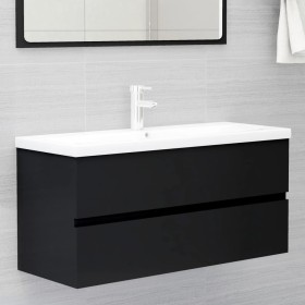 Black engineered wood cabinet with sink by vidaXL, bathroom vanities - Ref: Foro24-3071568, Price: 299,38 €, Discount: %