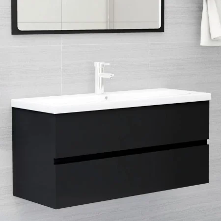 Mueble con lavabo madera de ingeniería negro de vidaXL, Tocadores de baño - Ref: Foro24-3071568, Precio: 288,19 €, Descuento: %