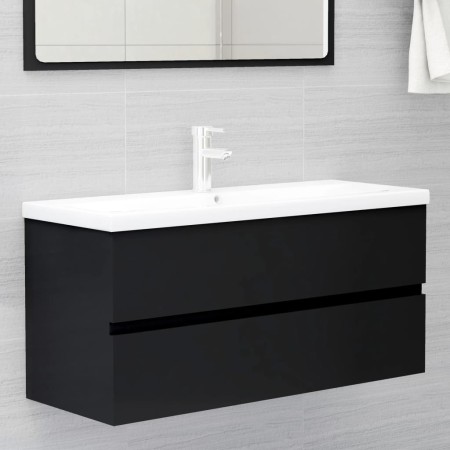Schwarzer Holzwerkstoffschrank mit Waschbecken von vidaXL, Badezimmerwaschtische - Ref: Foro24-3071568, Preis: 299,38 €, Raba...