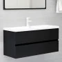 Mueble con lavabo madera de ingeniería negro de vidaXL, Tocadores de baño - Ref: Foro24-3071568, Precio: 288,19 €, Descuento: %