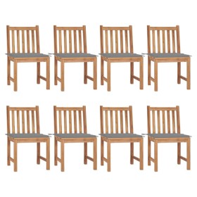 Garden chairs 8 units teak wood with cushions by vidaXL, Garden chairs - Ref: Foro24-3073143, Price: 995,85 €, Discount: %