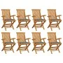Garden chairs 8 pcs solid teak wood with gray cushions by vidaXL, Garden chairs - Ref: Foro24-3072890, Price: 620,58 €, Disco...
