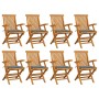 Gartenstühle 8 Stück aus massivem Teakholz mit grauen Kissen von vidaXL, Gartenstühle - Ref: Foro24-3072890, Preis: 657,53 €,...