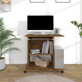 Escritorio de madera contrachapada roble ahumado 80x50x75 cm de vidaXL, Escritorios - Ref: Foro24-815543, Precio: 70,60 €, De...