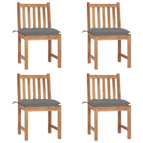 Garden chairs 4 units solid teak wood with cushions by vidaXL, Garden chairs - Ref: Foro24-3073104, Price: 460,49 €, Discount: %