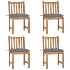 Garden chairs 4 units solid teak wood with cushions by vidaXL, Garden chairs - Ref: Foro24-3073104, Price: 448,26 €, Discount: %