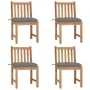 Gartenstühle 4 Einheiten aus massivem Teakholz mit Kissen von vidaXL, Gartenstühle - Ref: Foro24-3073104, Preis: 457,51 €, Ra...