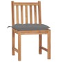 Gartenstühle 4 Einheiten aus massivem Teakholz mit Kissen von vidaXL, Gartenstühle - Ref: Foro24-3073104, Preis: 460,49 €, Ra...