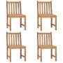 Gartenstühle 4 Einheiten aus massivem Teakholz mit Kissen von vidaXL, Gartenstühle - Ref: Foro24-3073104, Preis: 460,49 €, Ra...