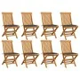 Gartenstühle 8 Stück aus massivem Teakholz mit anthrazitgrauen Kissen von vidaXL, Gartenstühle - Ref: Foro24-3072917, Preis: ...
