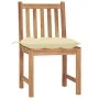 Garden chairs 4 units solid teak wood with cushions by vidaXL, Garden chairs - Ref: Foro24-3073105, Price: 463,28 €, Discount: %
