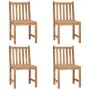 Garden chairs 4 units solid teak wood with cushions by vidaXL, Garden chairs - Ref: Foro24-3073105, Price: 463,28 €, Discount: %