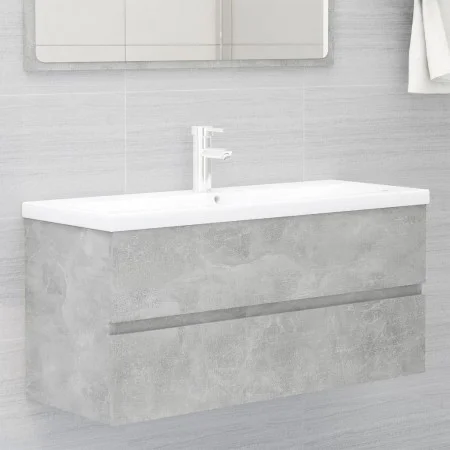 Betongrauer Holzwerkstoffschrank mit Waschbecken von vidaXL, Badezimmerwaschtische - Ref: Foro24-3071571, Preis: 297,99 €, Ra...
