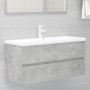 Betongrauer Holzwerkstoffschrank mit Waschbecken von vidaXL, Badezimmerwaschtische - Ref: Foro24-3071571, Preis: 297,56 €, Ra...