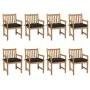Sillas de jardín 8 uds madera maciza de teca cojines negro von vidaXL, Gartenstühle - Ref: Foro24-3073080, Preis: 1,00 €, Rab...