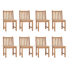 Garden chairs 8 units solid teak wood with cushions by vidaXL, Garden chairs - Ref: Foro24-3073145, Price: 995,84 €, Discount: %
