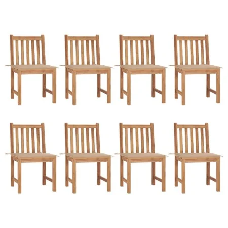 Gartenstühle 8 Einheiten aus massivem Teakholz mit Kissen von vidaXL, Gartenstühle - Ref: Foro24-3073145, Preis: 901,15 €, Ra...