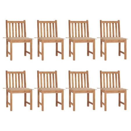 Gartenstühle 8 Einheiten aus massivem Teakholz mit Kissen von vidaXL, Gartenstühle - Ref: Foro24-3073145, Preis: 995,84 €, Ra...