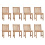 Gartenstühle 8 Einheiten aus massivem Teakholz mit Kissen von vidaXL, Gartenstühle - Ref: Foro24-3073145, Preis: 995,84 €, Ra...