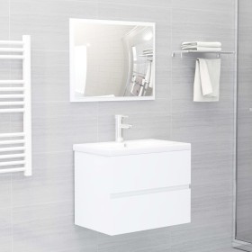 Weißes Badezimmermöbelset aus Holzwerkstoff von vidaXL, Badezimmermöbel - Ref: Foro24-3071675, Preis: 194,19 €, Rabatt: %