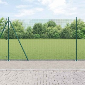 Reja con postes Verde 1.5 x 10 m Acero