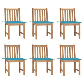 Garden chairs 6 units with solid teak wood cushions by vidaXL, Garden chairs - Ref: Foro24-3073119, Price: 663,62 €, Discount: %