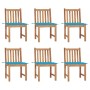 Gartenstühle 6 Einheiten mit massiven Teakholzkissen von vidaXL, Gartenstühle - Ref: Foro24-3073119, Preis: 681,58 €, Rabatt: %