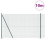 Reja con postes Verde 1.5 x 10 m Acero
