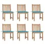 Sillas de jardín 6 unidades con cojines madera maciza de teca de vidaXL, Sillas de jardín - Ref: Foro24-3073119, Precio: 663,...