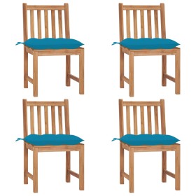 Garden chairs 4 units solid teak wood with cushions by vidaXL, Garden chairs - Ref: Foro24-3073107, Price: 456,85 €, Discount: %