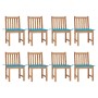 Garden chairs 8 units teak wood with cushions by vidaXL, Garden chairs - Ref: Foro24-3073146, Price: 956,18 €, Discount: %