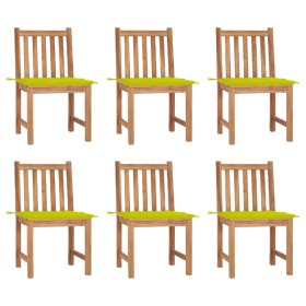 Sillas de jardín 6 unidades con cojines madera maciza de teca von vidaXL, Gartenstühle - Ref: Foro24-3073126, Preis: 678,24 €...