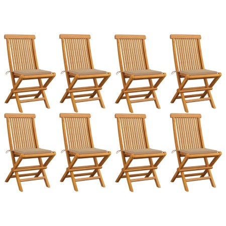 Garden chairs 8 units solid teak with beige cushions by vidaXL, Garden chairs - Ref: Foro24-3072920, Price: 515,70 €, Discoun...